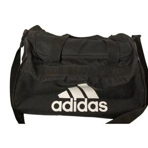 Adidas Duffle Bag Men Small Black Excellent Sporty Gym Travel